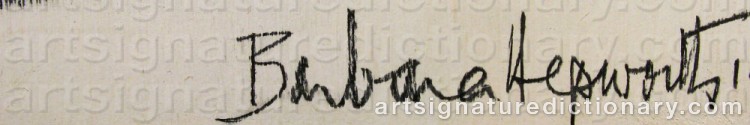 Authentic signature by Barbara HEPWORTH on  artwork