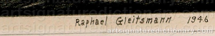 Authentic signature by Raphael GLEITSMANN on artwork