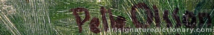 Authentic signature by Pelle OLSSON on  artwork