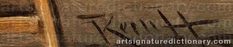 Authentic signature by Hermann Armin KERN on artwork