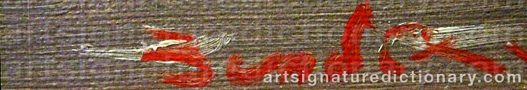 Authentic signature by Hans BENDIX on artwork