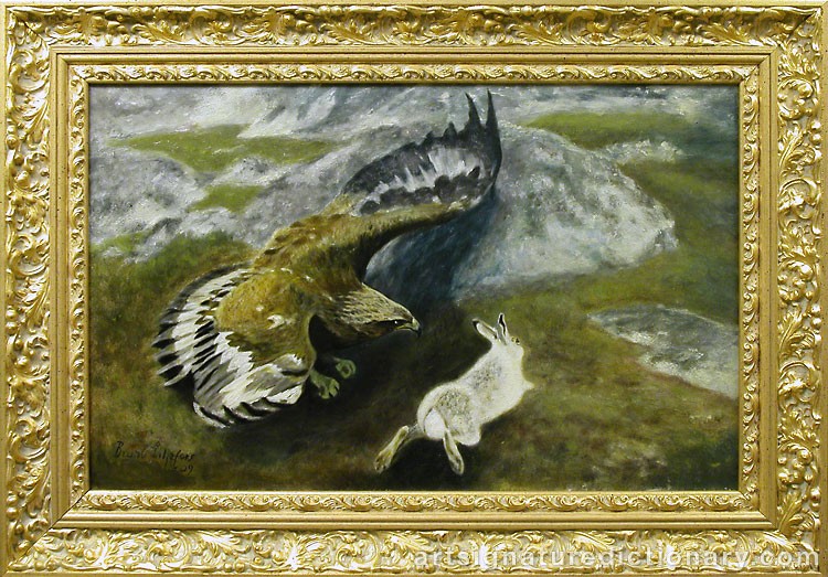 Close-up details showing Bruno LILJEFORS signature forgery characteristics