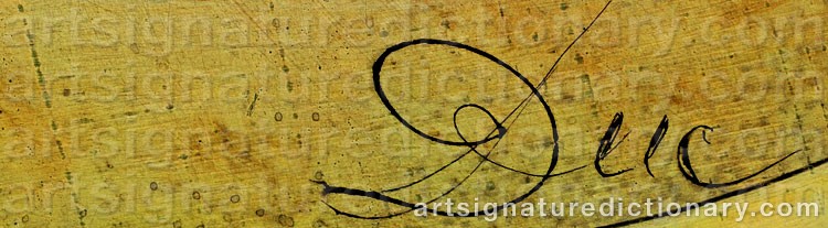 Authentic signature by Antoine DUC on  artwork