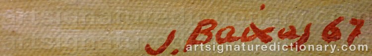 Authentic signature by Juan BAIXAS on  artwork