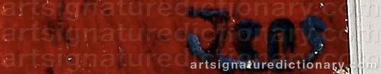 Authentic signature by Jens NIELSEN on  artwork