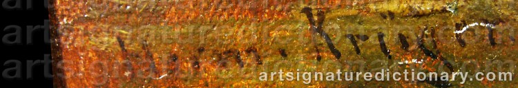 Authentic signature by Herman KRÜGER on  artwork
