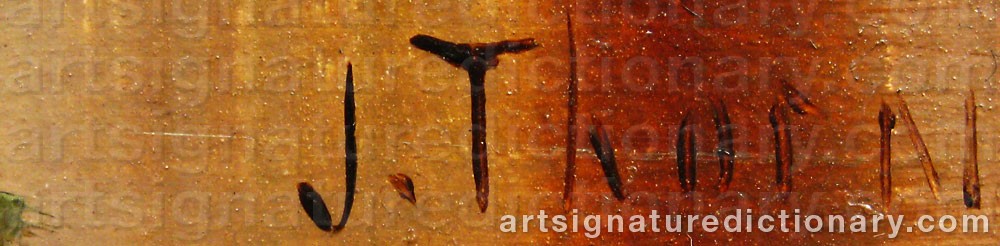 Authentic signature by J. THORN on  artwork