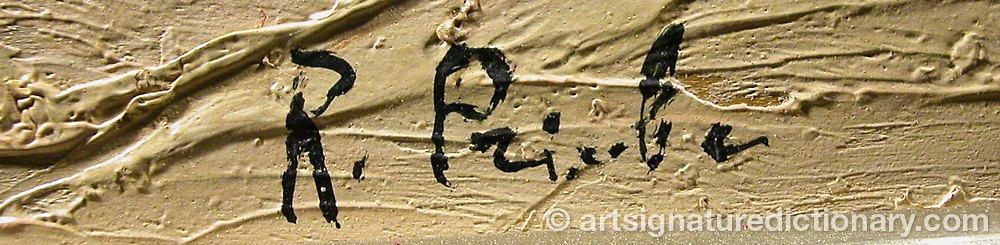 Authentic signature by Rudolf PRIEBE on  artwork