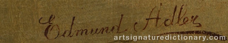 Authentic signature by Edmund ADLER on Painting/Watercolour artwork