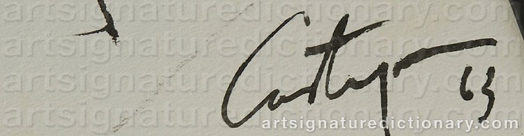 Authentic signature by Juan Carlos CASTAGNINO on  artwork